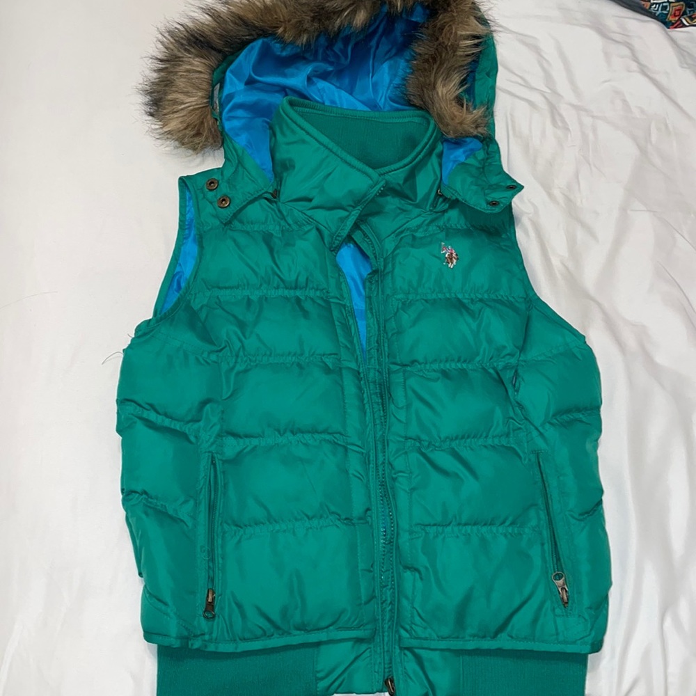 Women’s U.S. Polo Assn. Green Puff Vest